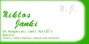 miklos janki business card